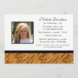 Sweet Sixteen Tiger Party Invitation
