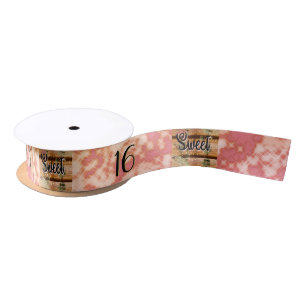 Sweet Sixteen Vintage Boho Rose Gold Rustic Satin Ribbon