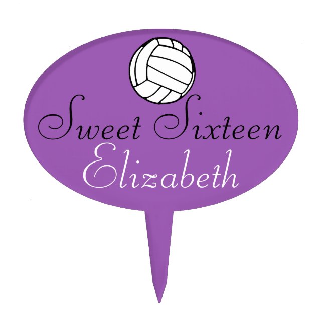 Sweet Sixteen- Volleyball Cake Topper (Front)