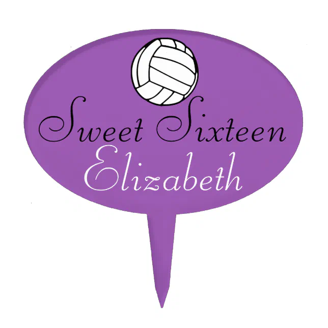 Sweet Sixteen Volleyball Cake Topper Zazzle