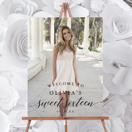 Sweet Sixteen Welcome Sign Poster with Photo
