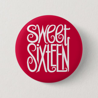 Sweet Sixteen white Button