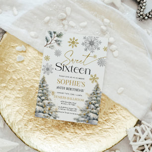 Sweet Sixteen Winter Birthday Invitation