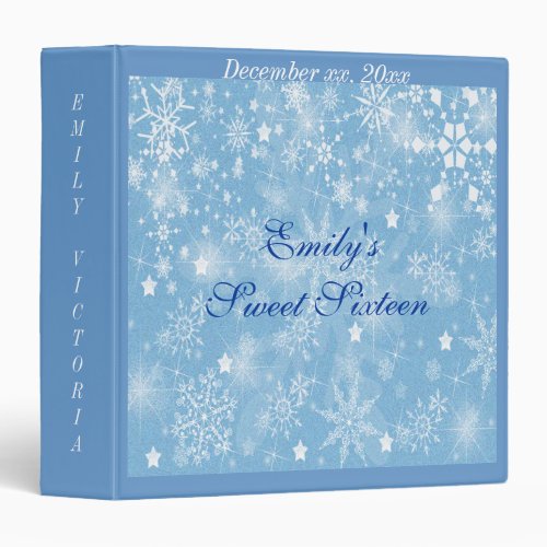 Sweet Sixteen Winter Wedding Photo Album 3 Ring Binder