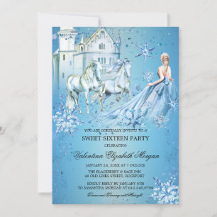 Sweet Sixteen Winter Wonderland Princess Invitation