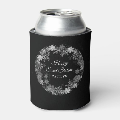 Sweet Sixteen Winter Wonderland Snowflake Can Cooler