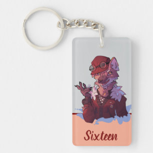 Sweet sixteen, wolf, anime keychain