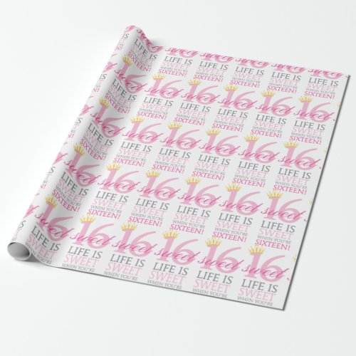 Sweet Sixteen Wrapping Paper