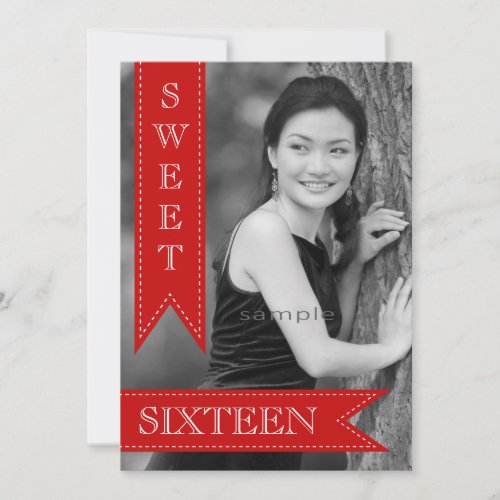 Sweet Sixteentbh Birthday Red Ribbons Cards