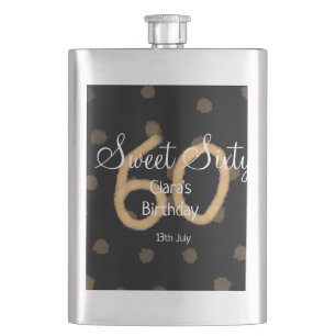 Sweet Sixty add name date birthday yellow polka do Flask