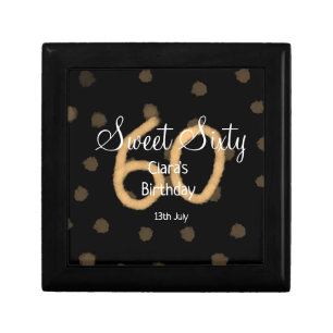Sweet Sixty add name date birthday yellow polka do Gift Box