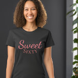 Sweet Sixty Funny 60th Birthday Tri-Blend Shirt<br><div class="desc">Sweet Sixty Funny 60th Birthday Tri-Blend Shirt. 60th birthday t-shirt is perfect for a woman celebrating 60th birthday. It comes with Sweet sixty text - for a person with a sense of humor. The color pink is great for her. Great gift idea for a woman celebrating her sixtieth birthday -...</div>