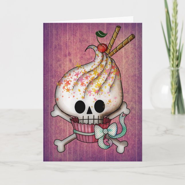 Sweet Skull Cupcake Card (Front)