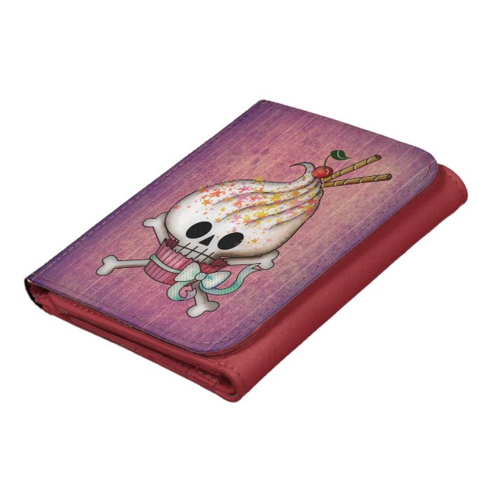 Sweet Skull Cupcake Leather Wallet