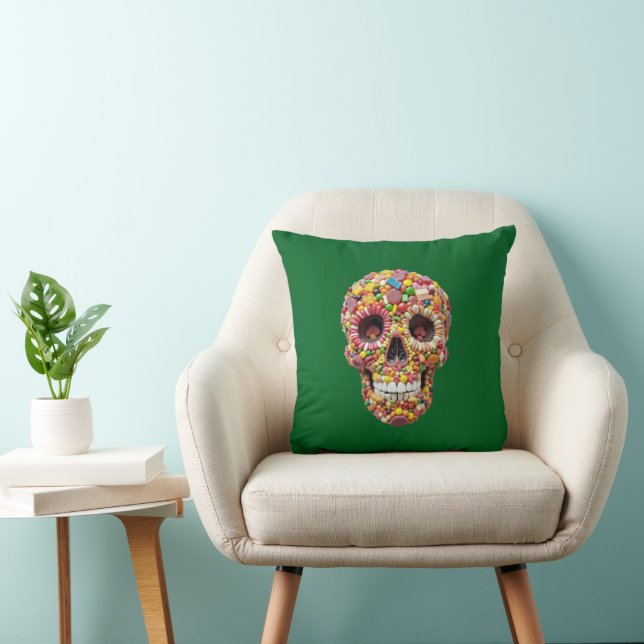 Sweet Skull  Throw Pillow (Chair)