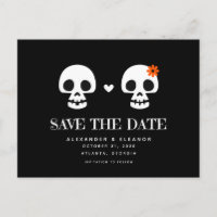 Sweet Skulls Customizable Save the Date Postcard