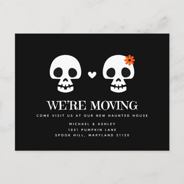 Sweet Skulls Moving Announcement Postcard (Front)