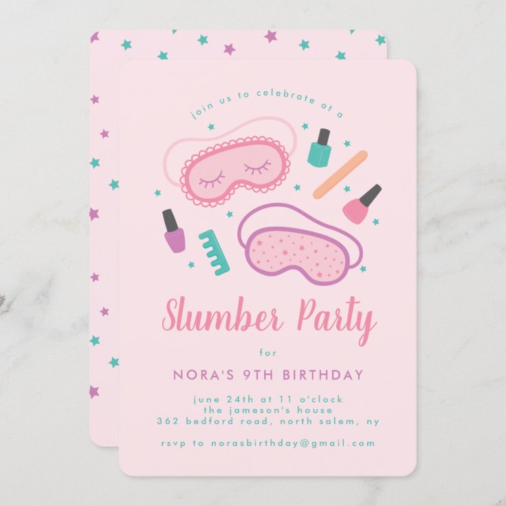 Sweet Sleep Masks Invitation Zazzle