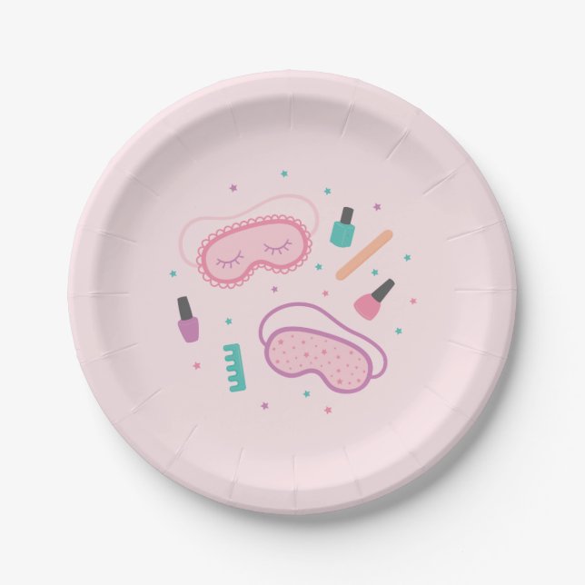 Sweet Sleep Masks Paper Plates (Front)