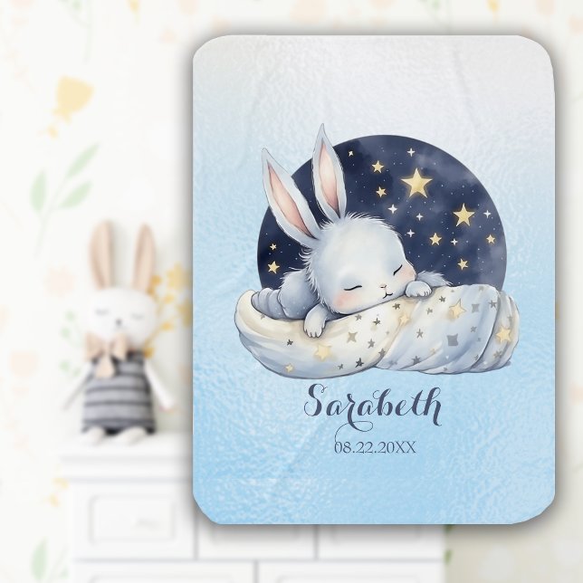 Sweet Sleeping Baby Girl Bunny Baby Blanket (Creator Uploaded)