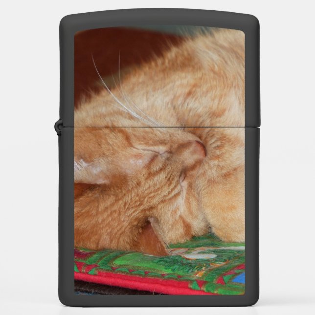Sweet Sleeping Ginger Boy Zippo Lighter (Front)