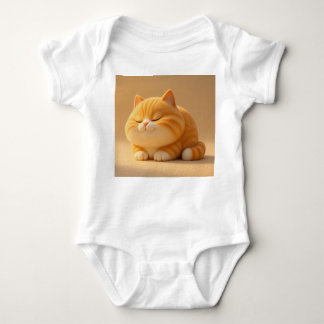 Sweet Sleeping Orange Tabby Cat – Baby Bodysuit De