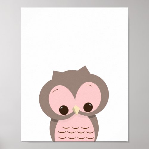 Sweet Sleepy Owl in Pink Nursery Wall Decor