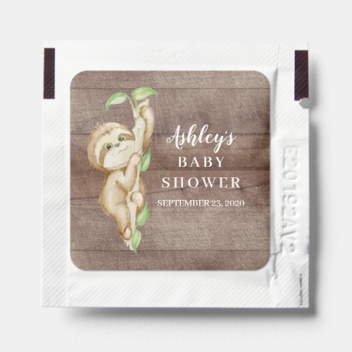 Sweet Sloth Baby Shower Favor Hand Sanitizer Packet