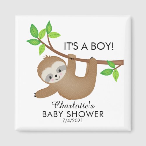 Sweet Sloth Baby Shower Favor  Magnet