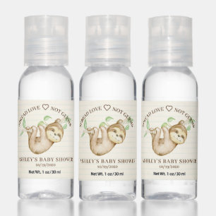 Sweet Sloth Baby Shower Hand Sanitizer