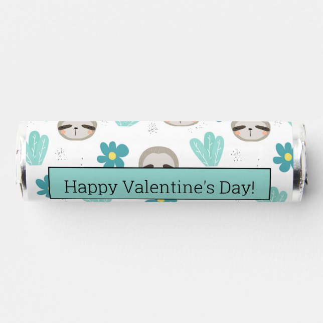 Sweet Sloth Floral Pattern Breath Savers® Mints (Front)