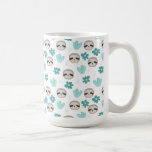 Sweet Sloth Floral Pattern Coffee Mug