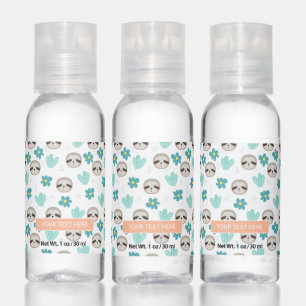 Sweet Sloth Floral Pattern Hand Sanitizer