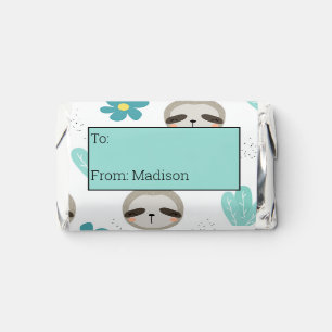 Sweet Sloth Floral Pattern Hershey's Miniatures