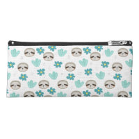 Sweet Sloth Floral Pattern Pencil Case