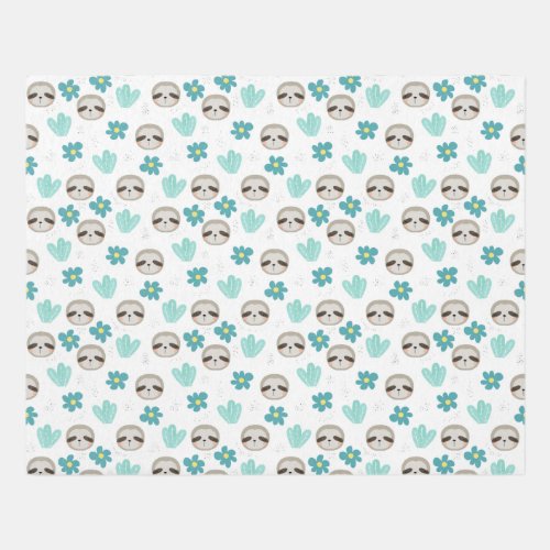 Sweet Sloth Floral Pattern Rug