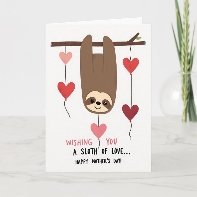 Sweet Sloth Mothers Day Card (Front)
