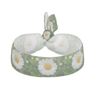 Sweet Smiling Daisy Ribbon Hair Tie