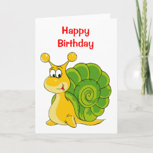 Sweet Smiling Snail Birthday Card