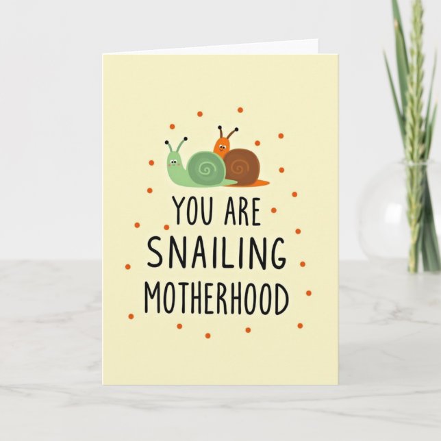 Sweet Snailing Mothers Day Card (Front)