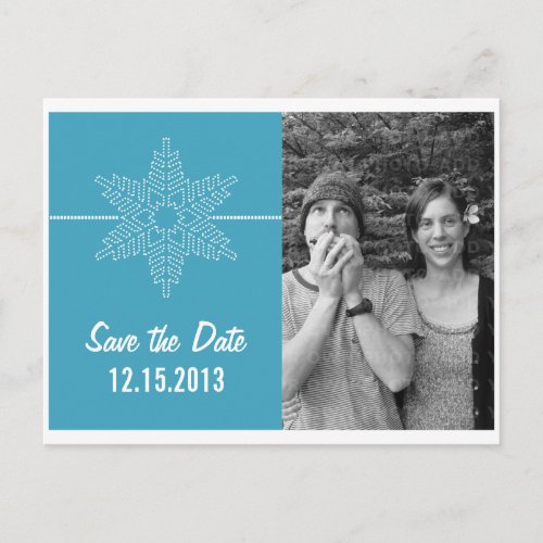 Sweet Snowflake Save the Date Postcard Blue Announcement Postcard
