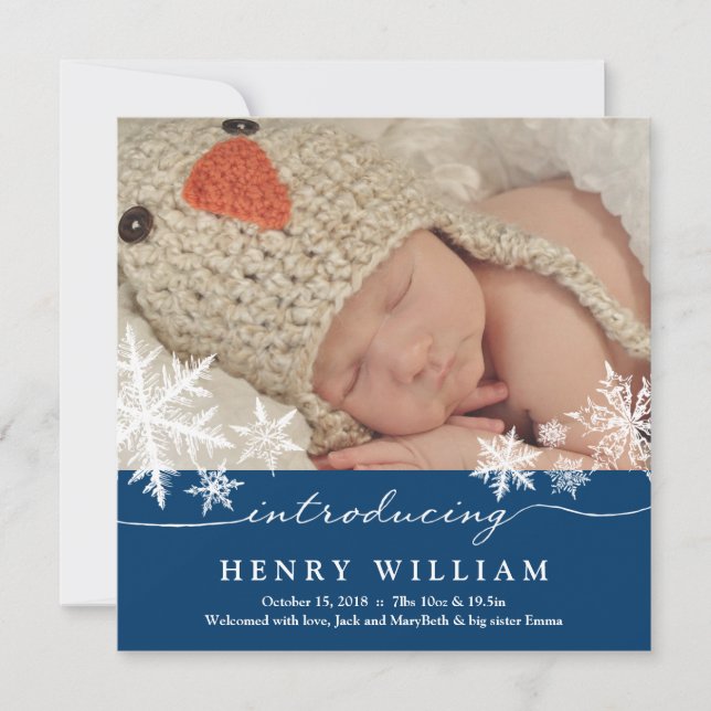Sweet Snowflakes | Baby Announcement (Front)
