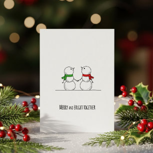 Sweet Snowman Couple Christmas Greeting Card