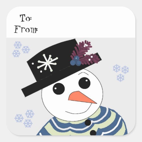 Sweet Snowman Square Sticker