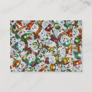 Sweet Snowmen business card template white chubby