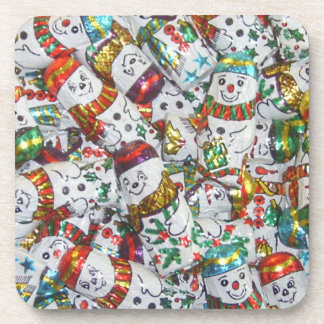 Sweet Snowmen coaster set plastic
