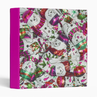 Sweet Snowmen Pink binder pink