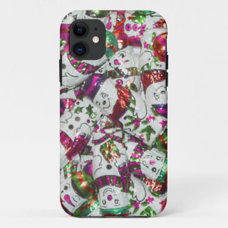 Sweet Snowmen Pink iPhone case
