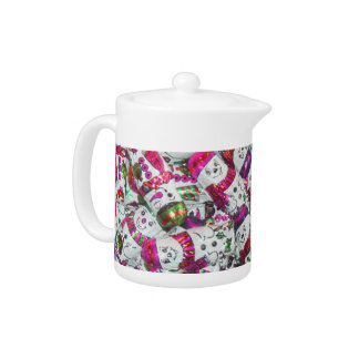 Sweet Snowmen Pink teapot