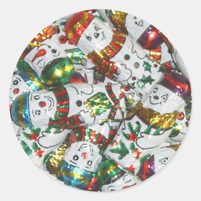 Sweet Snowmen sticker round (Front)